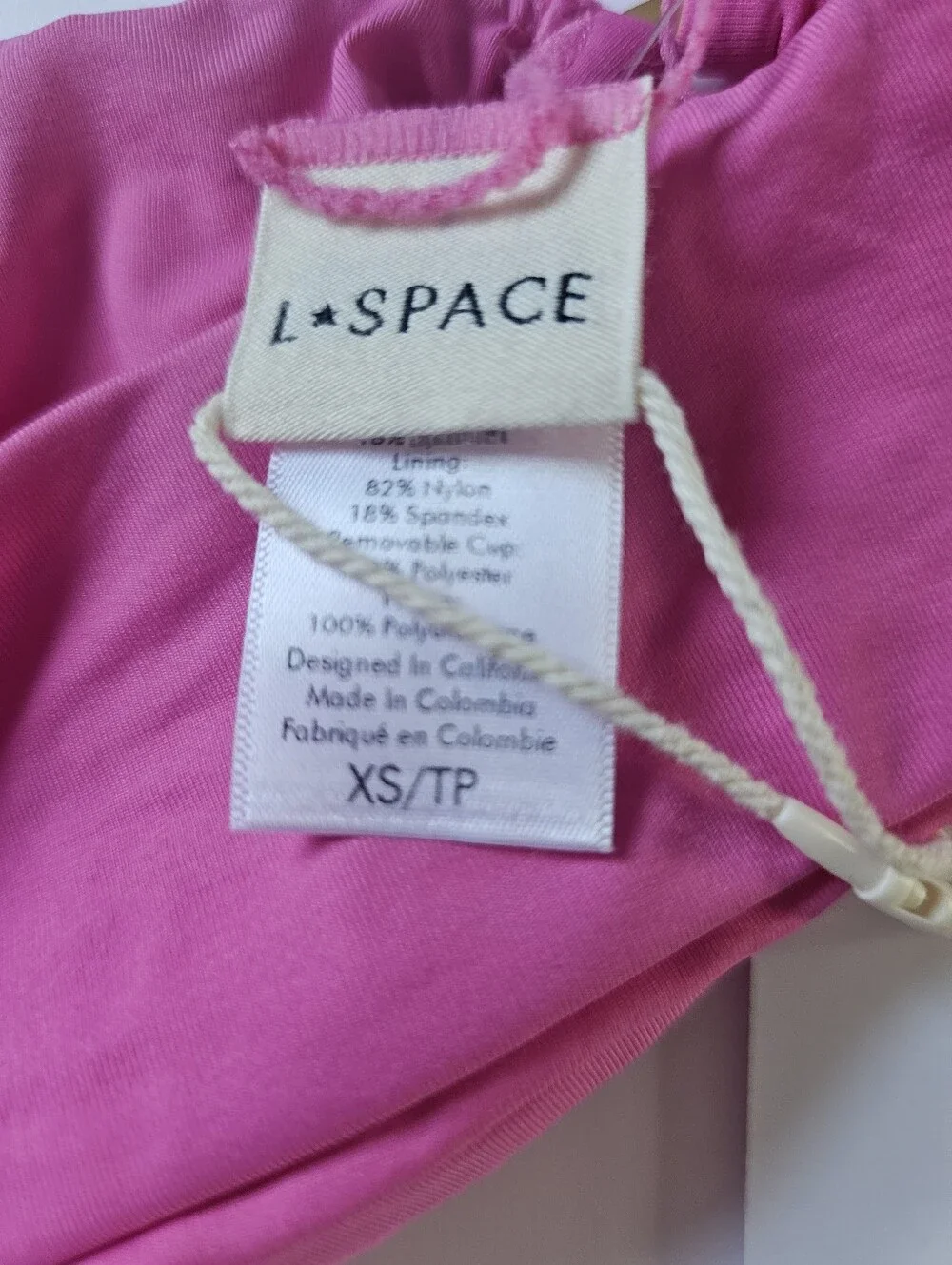 ​L*Space Willow Pink O-Ring Bikini Top NWT Size XS